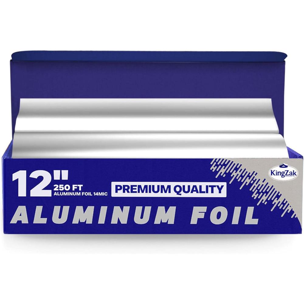 Aluminum Foil Premium Roll – 12″ x 200″ (1 Count) – Easy Tear Aluminum Foil – Perfect For Multipurpose Kitchen & BBQ Use(12″ x 250′)