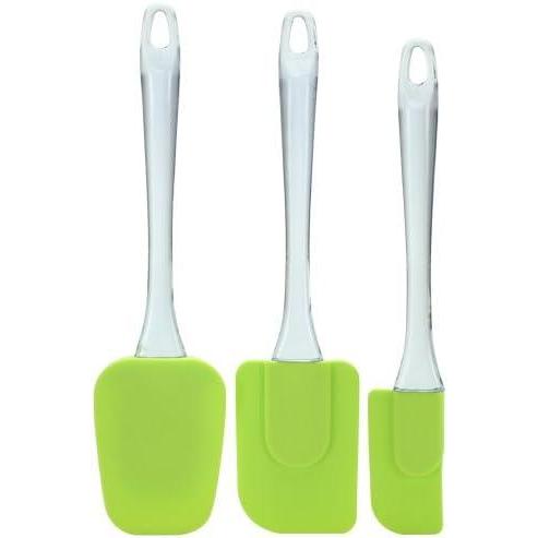 Flexible 3-Piece Silicone Spatula Set, Heat Resistant And BPA Free (Red)(Green)