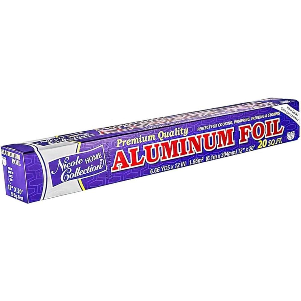 Aluminum Foil Premium Roll – 12″ x 200″ (1 Count) – Easy Tear Aluminum Foil – Perfect For Multipurpose Kitchen & BBQ Use(12 x 20′)