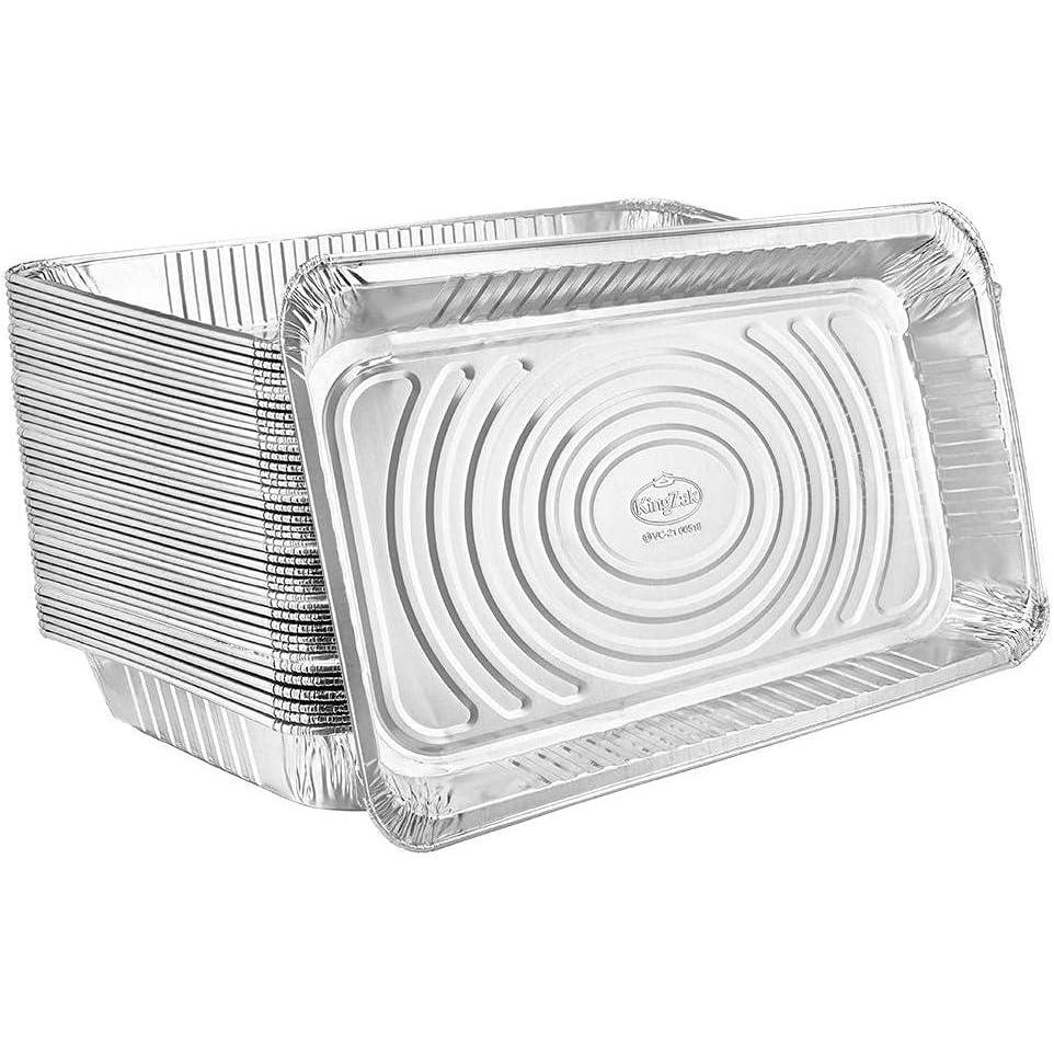 Aluminum Pans Full Size, Large Disposable Roasting & Baking Pan, 21″x13″ Deep Foil Pans (10 Pack) Extra Heavy Duty Chafing Trays for Hotels, Restaurants, Caterers, Steam Table, Buffets & Bakeware(50 pack)