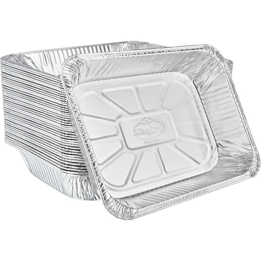 Nicole Home Collection Aluminum Pans With Lids Half Size 9×13 Extra Heavy Duty, Disposable Foil Pans For Baking (25 Sets)(100 Pack)