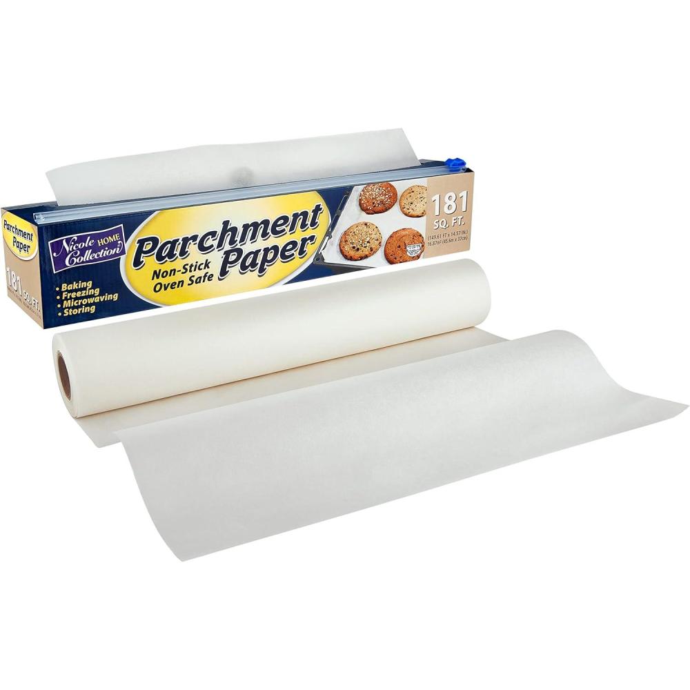 Nicole Home Collection Parchment Paper Roll 181 Square Feet, Non-Stick, Oven Safe