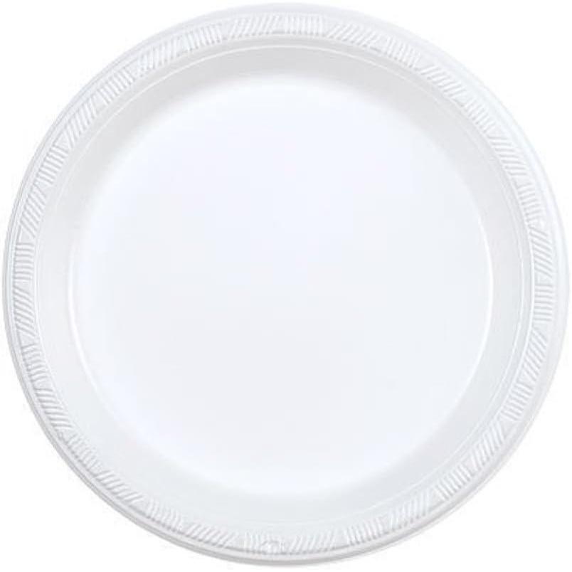 Party Dimensions Round Appetizer 7″ | White | Pack of 100 Plastic Plate, 7 inch (12700)