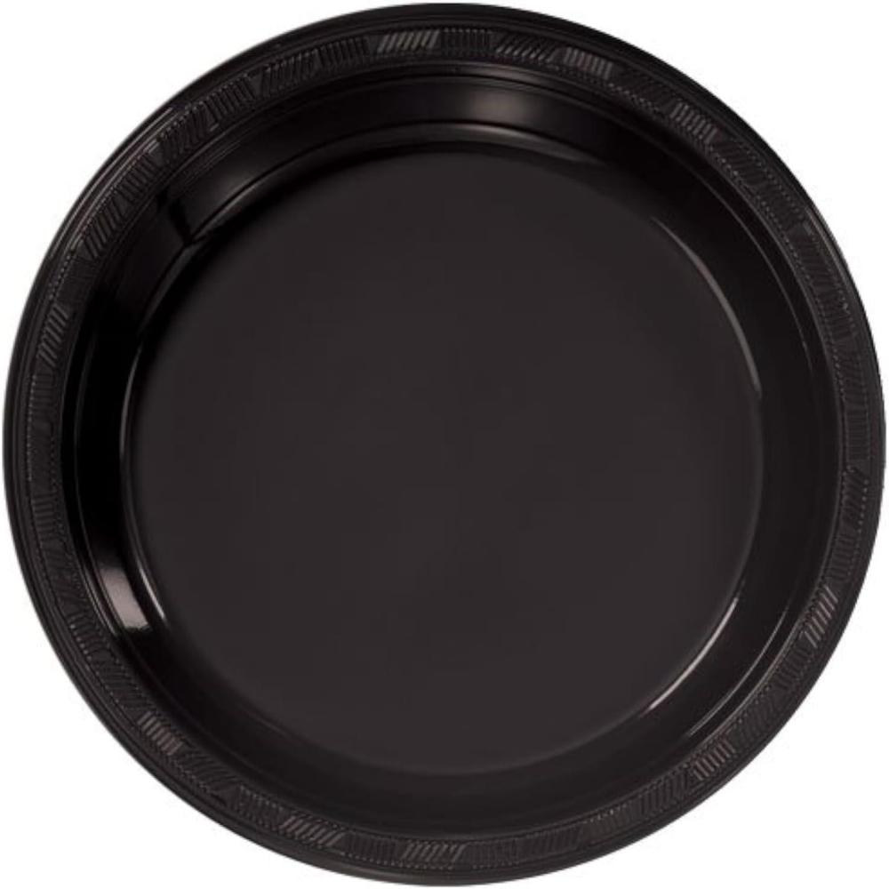 Hanna K. Signature Collection 50 Count Plastic Plate, 10-Inch, Black