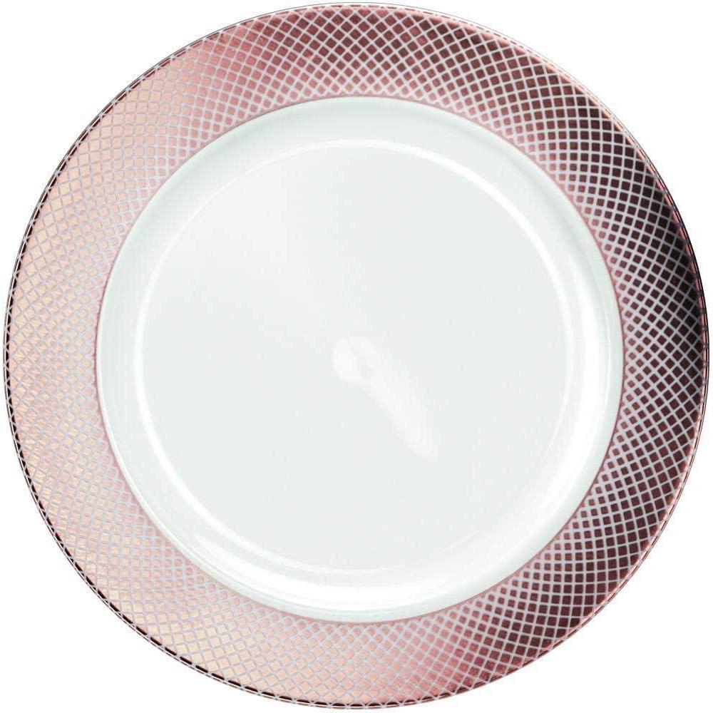 Luxurious Rose Gold Round Charger Plate – 12″ (Pack of 10) – Premium Heavy Weight Plastic Tableware – Elegant and Durable Design for All Occasions