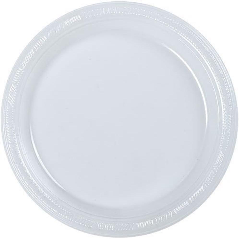 Clear Solid Color Premium Heavy Weight Plastic Dinner Plate (10″) 50 Count – Durable, and Stylish Plastic Bowls Perfect for All Celebrations(Clear)