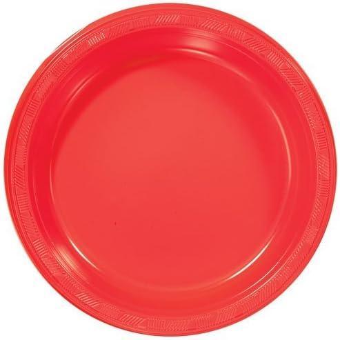Hanna K. Signature Collection Round Party Plates-10 | Red | Pack of 50 Plastic Plate, 10 inch (84010)