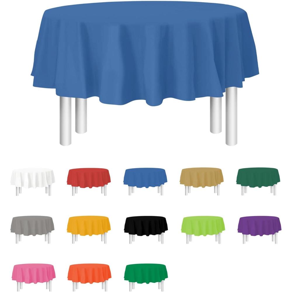 Yellow Disposable Plastic Tablecloth for Rectangle Tables (12 Pack) Premium Decorative Table Cloth for Parties, Events & Weddings, Indoors & Outdoors, 54 x 108 inches, Plastic Table Cover(Blue)