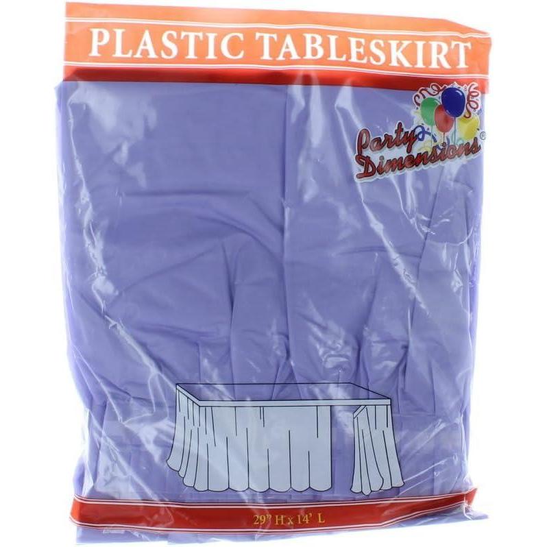 Party Dimensions Plastic Table Skirt, 29-Inches by 14-Feet – White – 1 Pack(Hydrangea)
