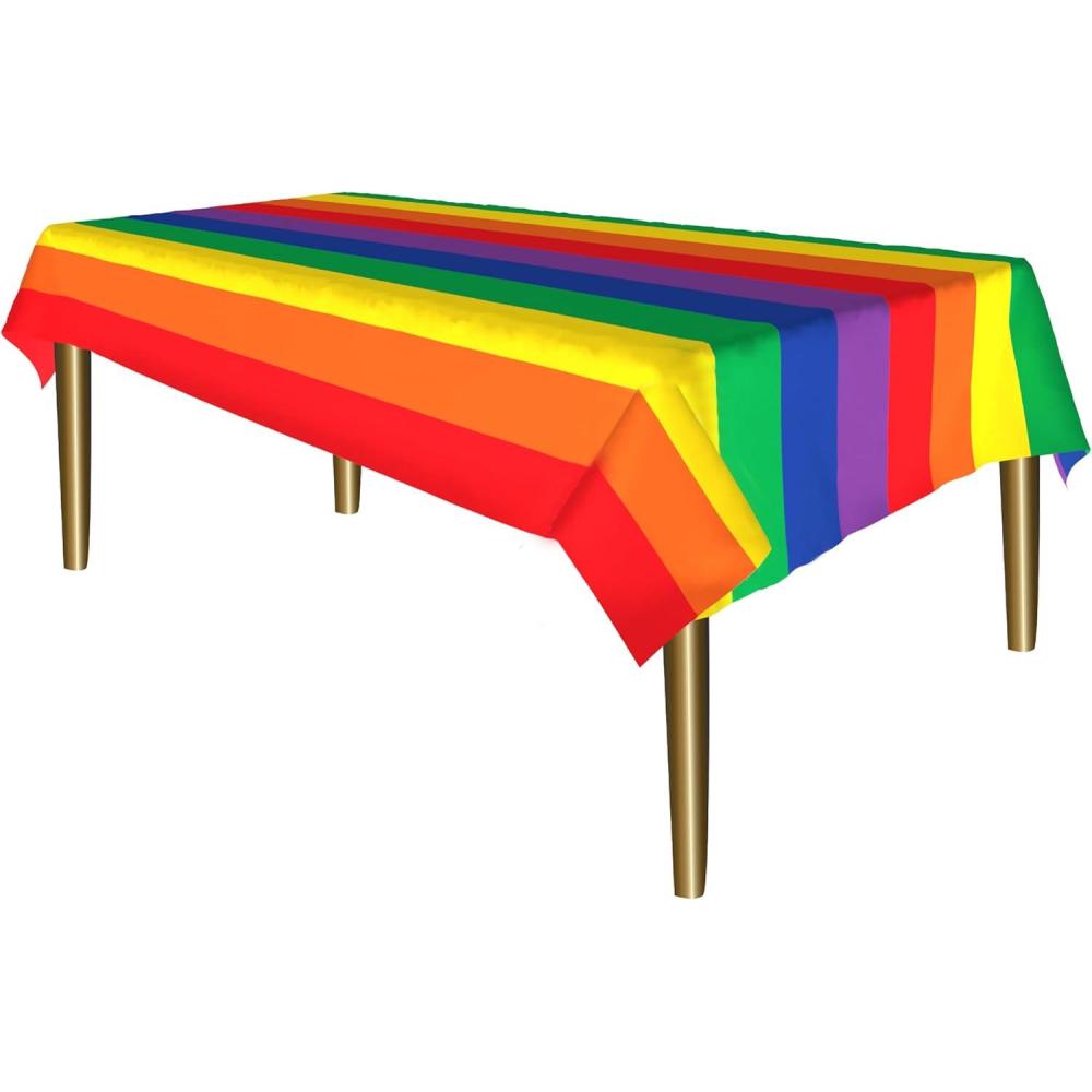 Yellow Disposable Plastic Tablecloth for Rectangle Tables (12 Pack) Premium Decorative Table Cloth for Parties, Events & Weddings, Indoors & Outdoors, 54 x 108 inches, Plastic Table Cover(Carnival)