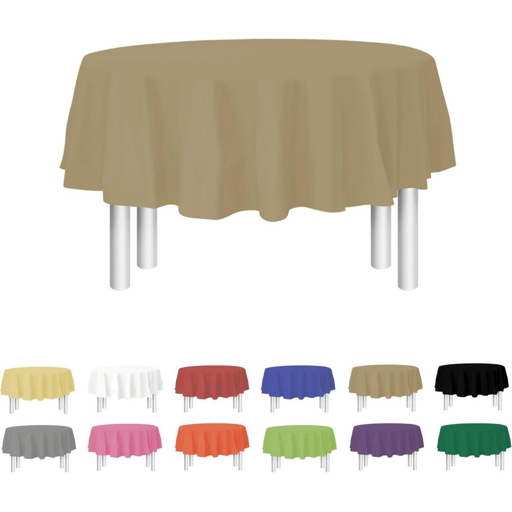 Yellow Disposable Plastic Tablecloth for Rectangle Tables (12 Pack) Premium Decorative Table Cloth for Parties, Events & Weddings, Indoors & Outdoors, 54 x 108 inches, Plastic Table Cover(Gold)