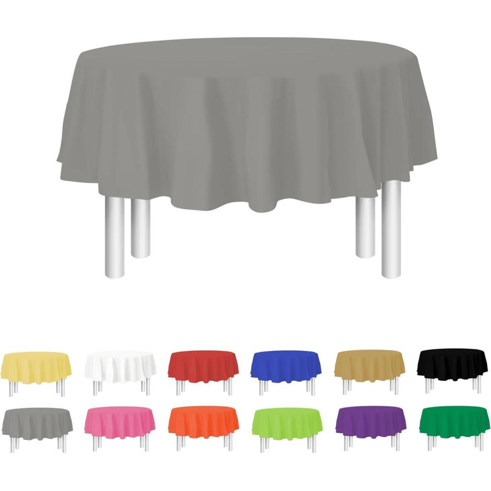 Yellow Disposable Plastic Tablecloth for Rectangle Tables (12 Pack) Premium Decorative Table Cloth for Parties, Events & Weddings, Indoors & Outdoors, 54 x 108 inches, Plastic Table Cover(Silver)