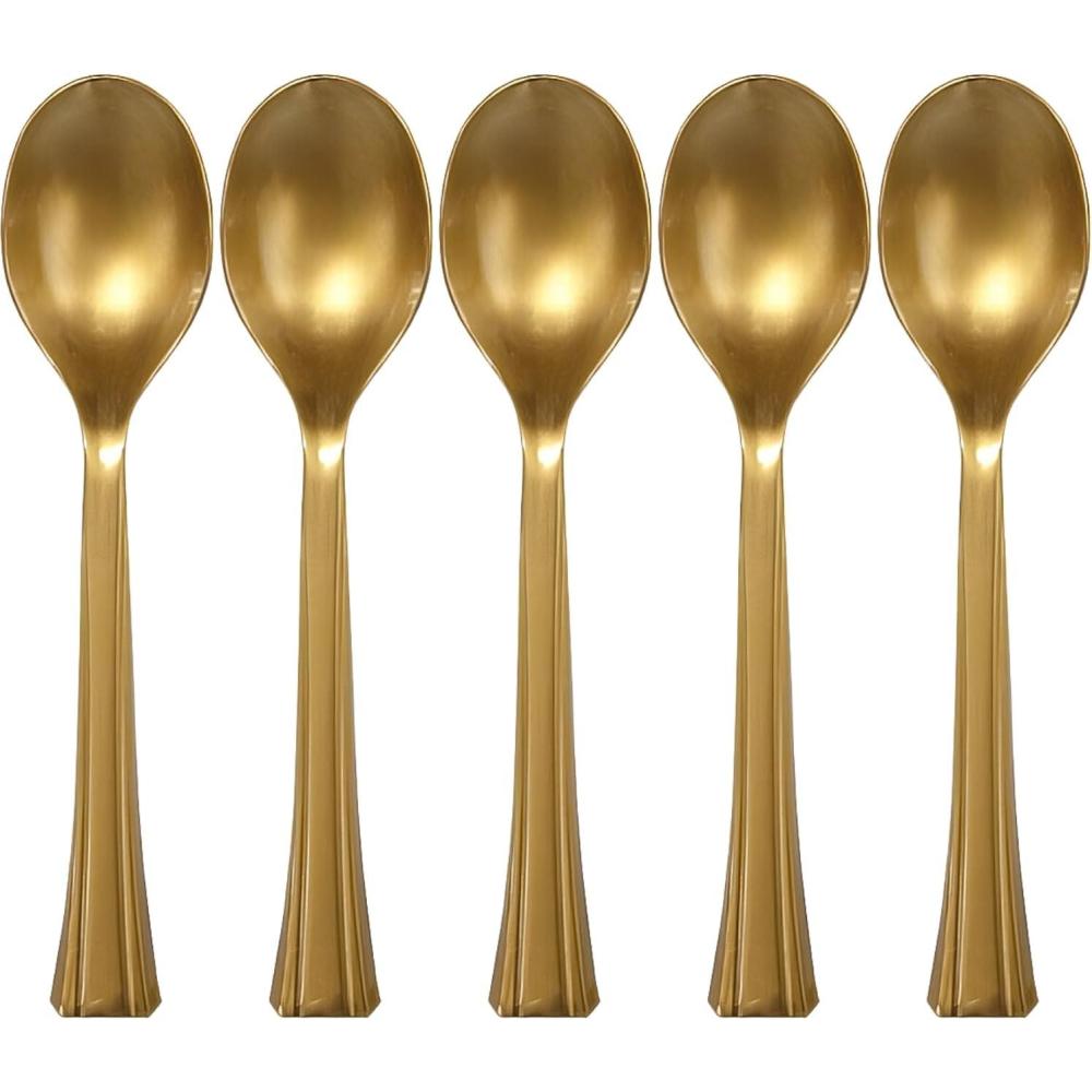 Lillian Tablesettings Fork Bag | Gold | | Pack of 48 Plastic Cutlery, 11 x 10 x 1 inches(10.5 x 8.5 x 1 inches)