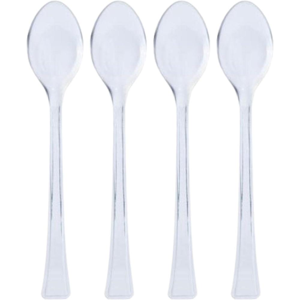 Lillian Tablesettings Mini Spoon | Clear | Pack of 48 Plastic Serve-ware, 48 Count (Forks)(Spoons)