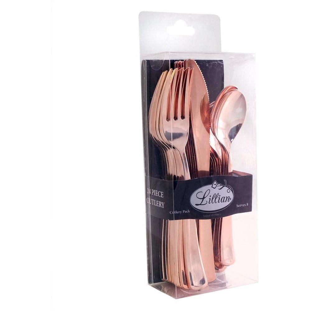 Plastic cutlery Rose Gold (Combo 24 Count)