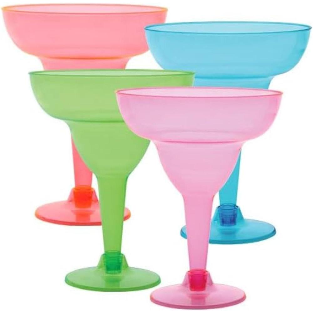 Party Dimensions Neon 12 Count Plastic Margarita Cup, 12-Ounce(Margarita Cup)