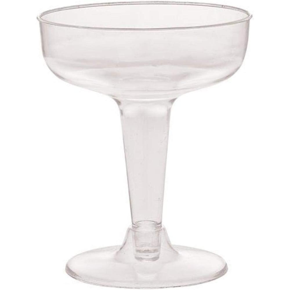 Elegant Clear Deluxe Plastic Champagne Cups – 4oz (Packs of 20) – Durable & Stylish – Perfect for Weddings, Parties, and Special Events(4 Ounces)