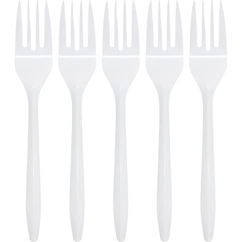 Nicole Home Collection Disposable Plastic White Forks Pack of 400 Plastic Forks(400 Count)