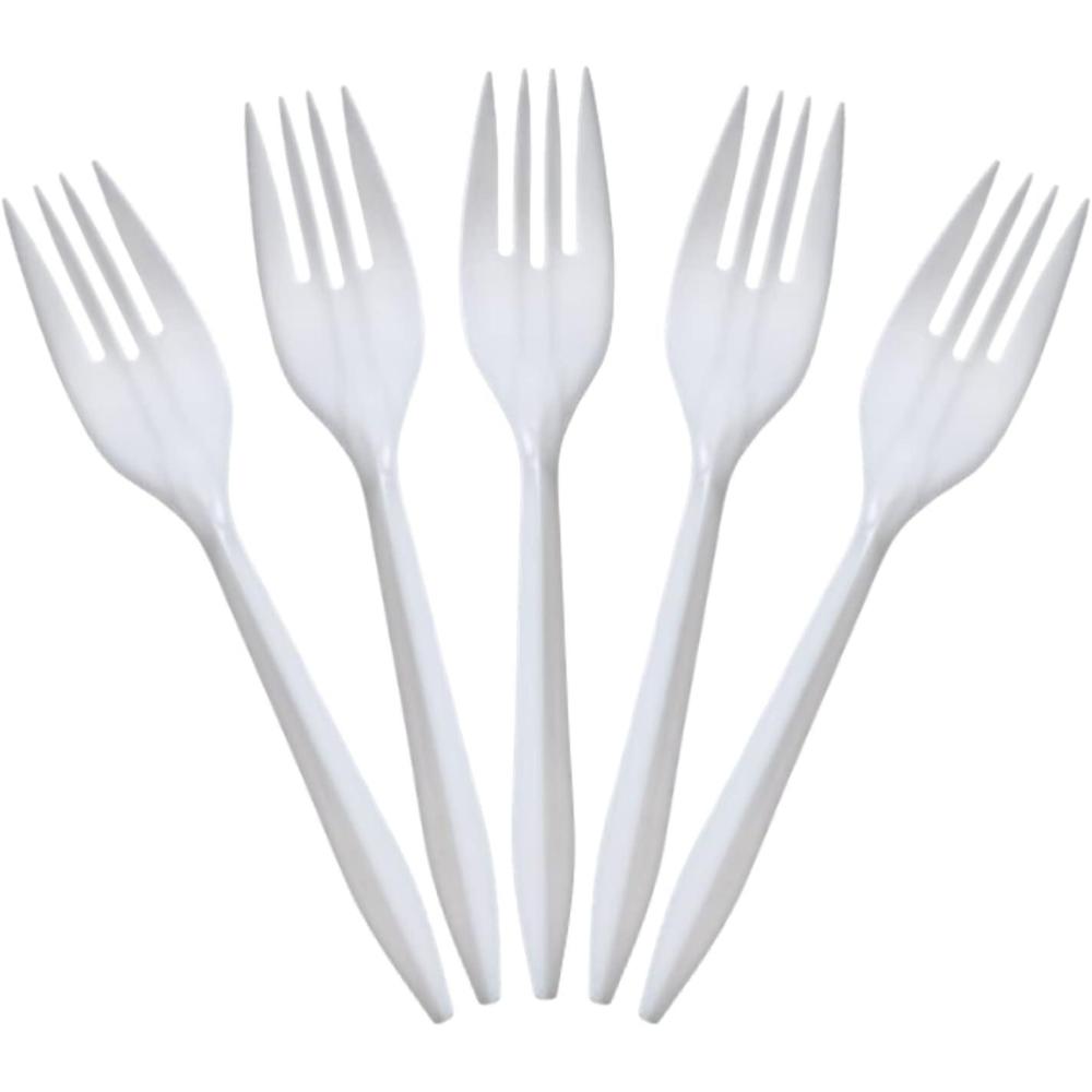 Nicole Home Collection Disposable Plastic White Forks Pack of 400 Plastic Forks(50 Count)
